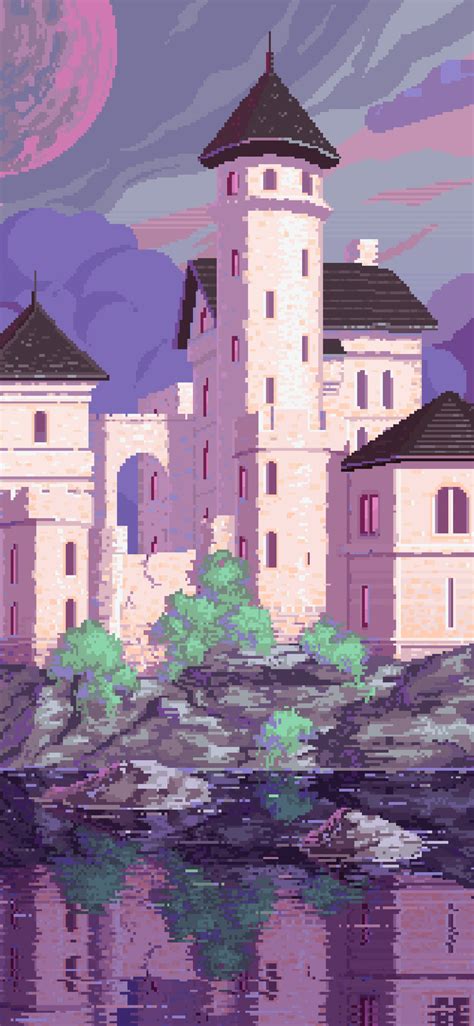 1125x2436 Fantasy Castle Pixel Art Iphone Xsiphone 10iphone X