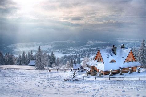 House In The Mountain Beautiful Winter Scenes Poland