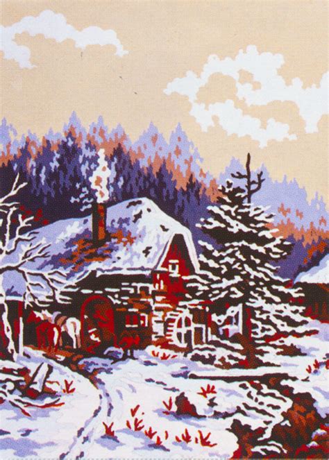We have an extensive collection of amazing background images carefully chosen by our community. NeedlepointUS: Winter Cabin - Collection d'Art Needlepoint ...