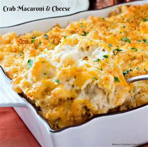 If you have the time and the will, sprinkle the finished macaroni with extra cheese and bake under a low broil for 5 to 10 minutes until toasted. Crab Macaroni and Cheese - melissassouthernstylekitchen.com