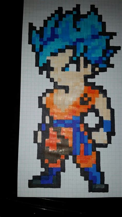 Goku Blue Pixel Art Dibujos En Cuadricula Dibujos Pixelados Arte Pixel