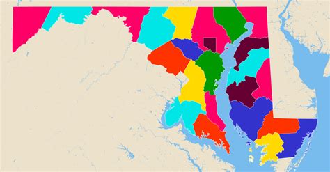 Maryland State Map With Counties Map