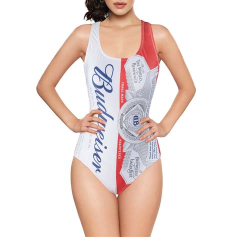 Budweiser One Piece Bottle Label Womens Swimsuit