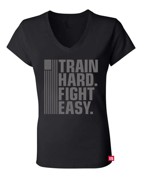 Train Hard Fight Easy Ladies Vneck Red Label Edition One Shot