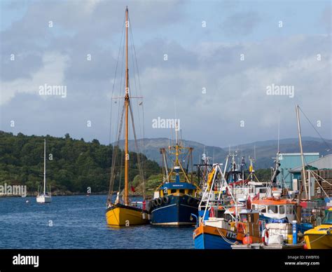 Tarbert Loch Fyne Kintyre Scotland Village With Fishing Harbour