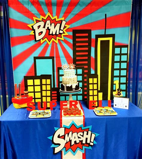 Funny hats cactus 1st birthday party backdrop colorful stripe children birthday backgrounds for photo studio 7x5ft custom vinyl. Superhero First Birthday Party Ideas | Celebration Stylist ...