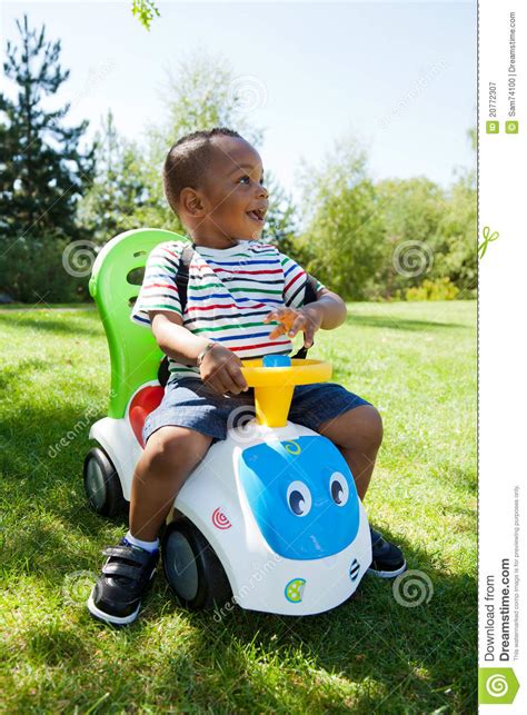 Cute Little African American Baby Boy Playing Royalty Free