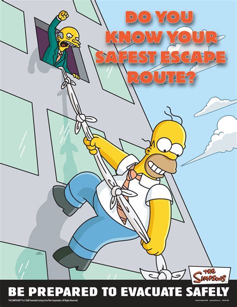 Do You Know Your Safest Escape Route The Simpsons Safety Posters