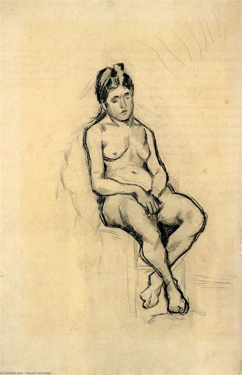 Reproduções De Arte Seated Feminino Nude 1886 por Vincent Van Gogh