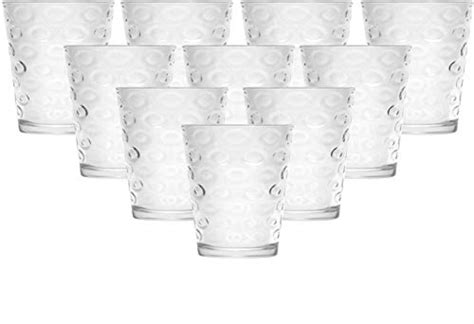 Circleware Circles Juice Drinking Glasses Huge Set Of 10 Heavy Base Tumbler Beverage Ice Tea