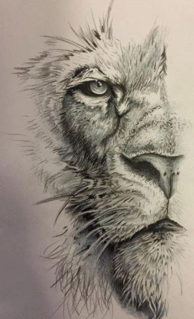 Half Lion Tattoo © Emanuele Corsi Tattoo Artist Lion Tattoo Design