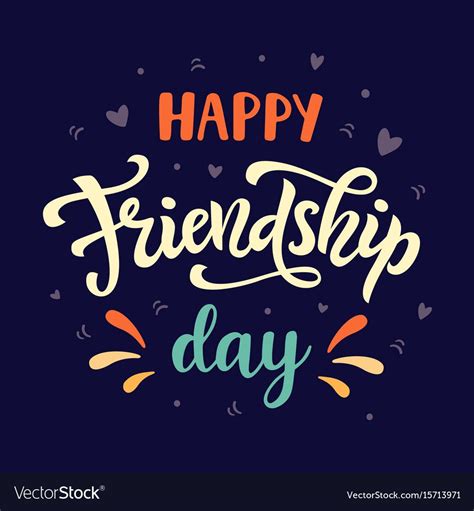 Happy Friendship Day Poster Cute Greeting Card Typography Design
