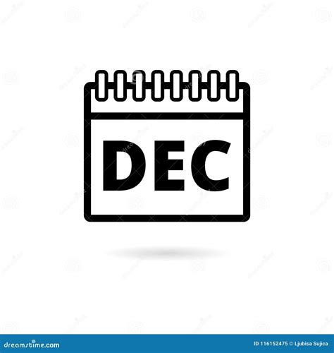 Dezember Kalenderikone Kalenderzeichen Dezember Monatssymbol Vektor