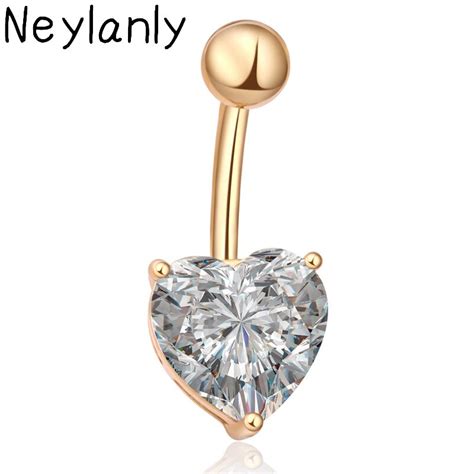 Belly Piercing Heart Gold Navel Piercing Cute Belly Button Rings