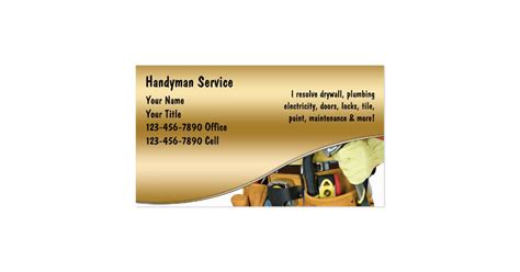 By clicking on the image it will immediately take your selection to the card editor. Handyman Business Cards | Zazzle