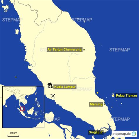 Stepmap Malaysia Überblick Landkarte Für Malaysia
