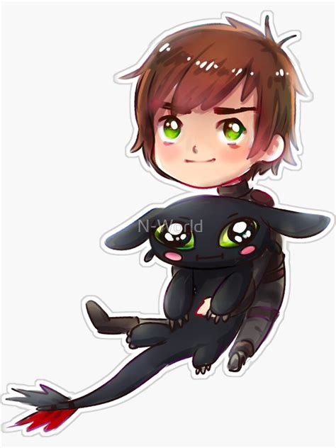 Httyd Hiccup And Toothless Sticker By N World Redbubble