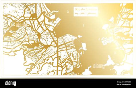 Mapa De La Ciudad De Río De Janeiro Brasil En Estilo Retro En Color