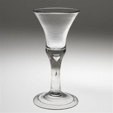 18th Century Plain Stem Wine Glass With Folded Foot C1745