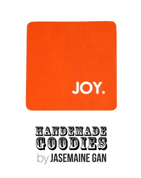 Joy Joyful Orange T Coaster Customized With 1 Silver Color Hot