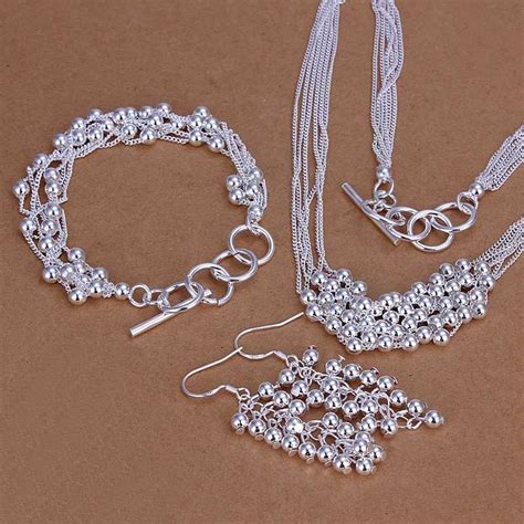 Factory Price Top Quality Silver Plated Grape Style Jewelry Sets Silver
