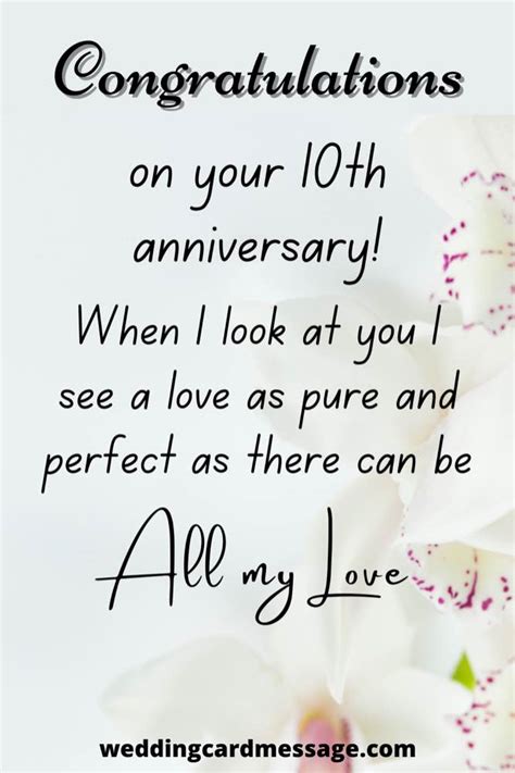Happy 10th Wedding Anniversary Quotes Wedding Card Message
