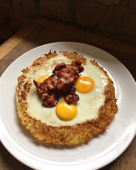 Homemade Eggs Baked In Hash Browns And Bacon Rfood