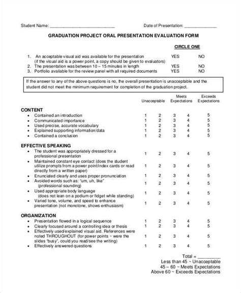 Oral Presentation Evaluation Form Download Printable Pdf Templateroller