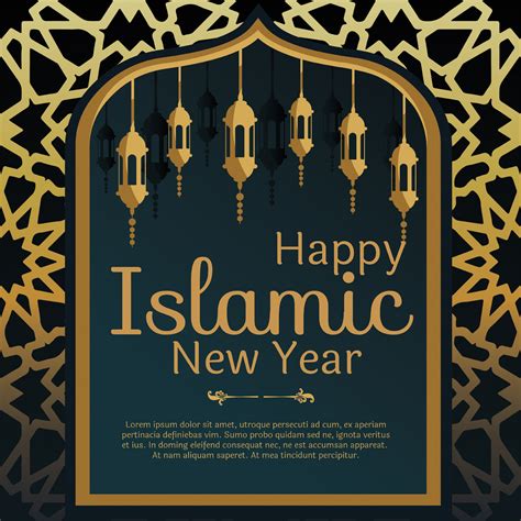 New year's day is here! Islamic New Year Greeting Card Vector - Download Free ...