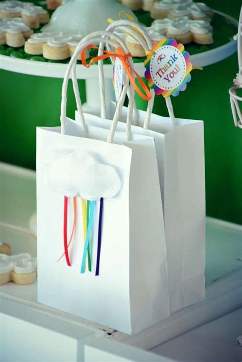 Pretty Favor Bags At A Rainbow Birthday Party See More Party Planning