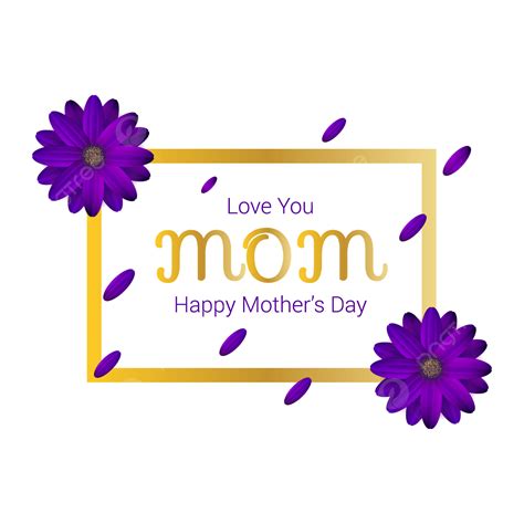 عيد أم سعيد جميل تصميم مع زهرة على خلفية شفافة خلفية الأم عيد الأم Png والمتجهات للتحميل مجانا