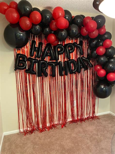 Birthday Decorations Balloon Garland Birthday Party Red And Black