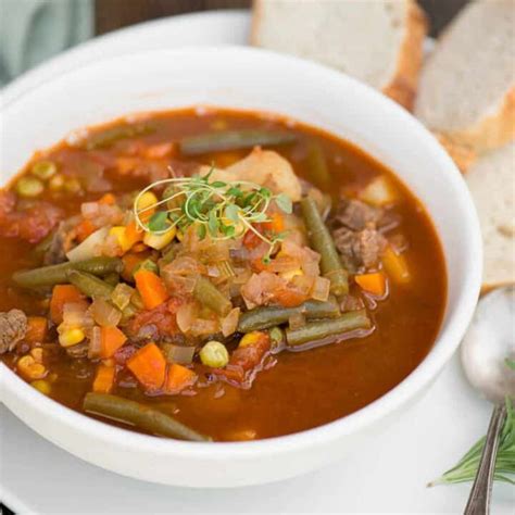 Homemade Vegetable Beef Soup Easy Stovetop Recipe