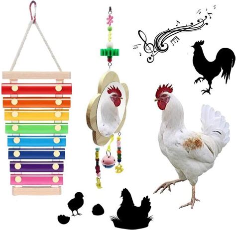 Mqupin Bird Chicken Toy Chicken Xylophone Toys Upgrade Woodenchicken Mirror Hen Musical Toy