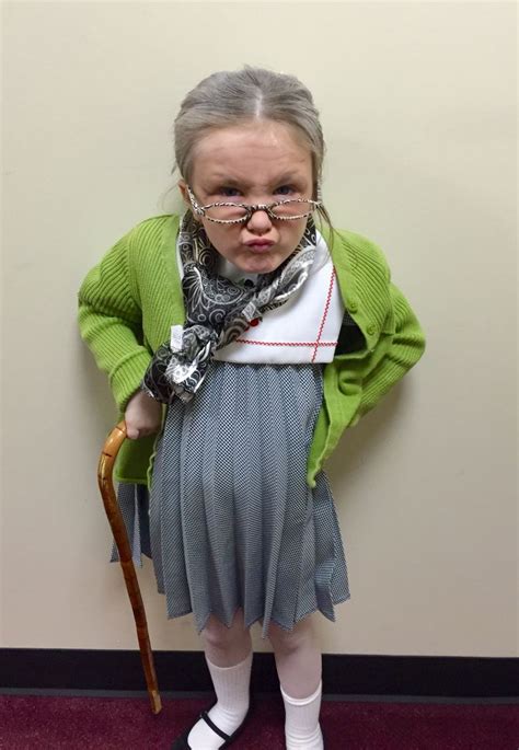 Dressed As A 100 Year Old For The 100th Day Of School Old Lady Costume Halloween Costumes
