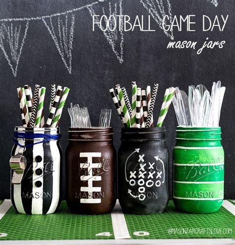 20 Mason Jar Crafts Craft O Maniac Football Party Decorations Diy