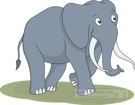 free elephant with tusks cartoon style vector clipart classroom clipart