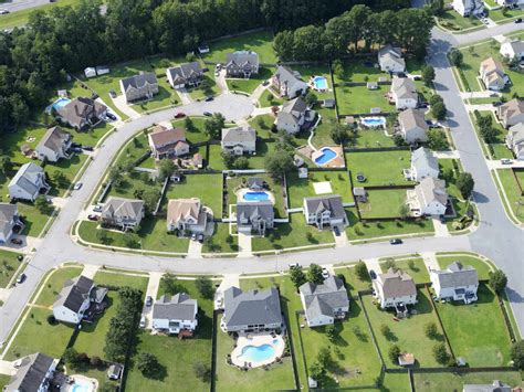 Usa Virginia Chesapeake Aerial View Of Suburban Homes In Summer