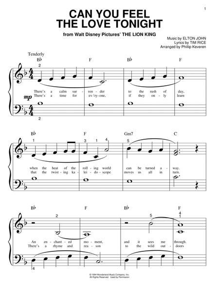 Download Can You Feel The Love Tonight Sheet Music By Tim Rice Sheet Music Plus
