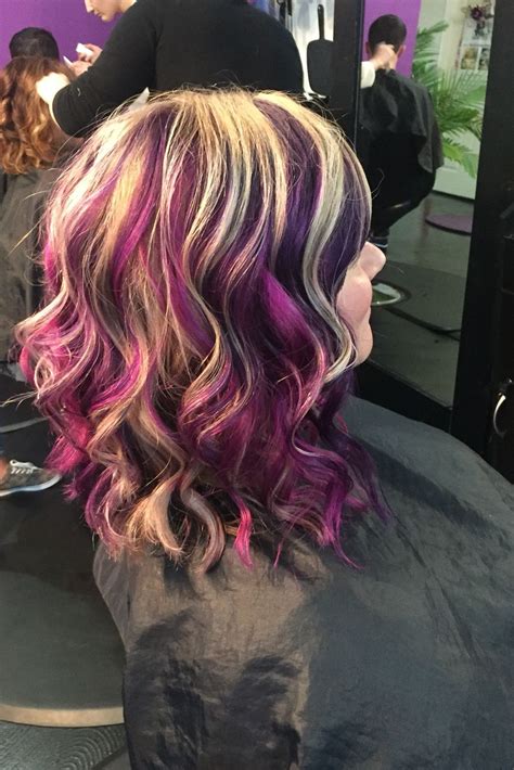 Purple Blonde Magenta Pinwheel Britanynicolesalon Pinwheel Hair