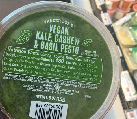 Trader Joes Vegan Pesto With Kale And Cashew Trader Joes Reviews