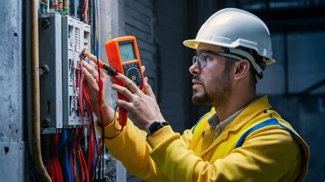 Premium Photo Electrical Engineer Using Digital Multimeter Checking