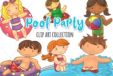 Pool Party Summer Fun Clip Art Collection 88945 Illustrations