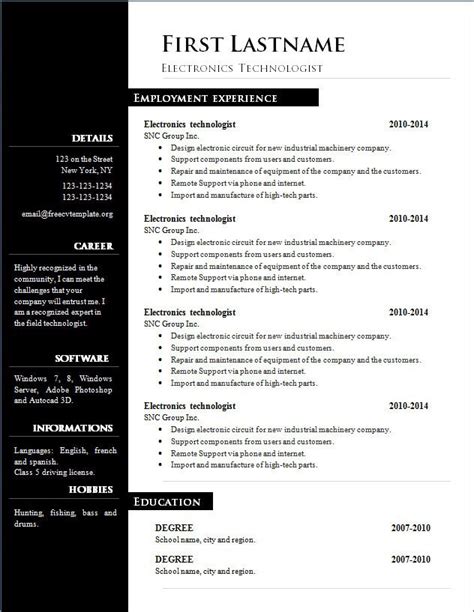 160+ free resume templates for word. Free Word Resume Beautiful Word Format Resume Free ...