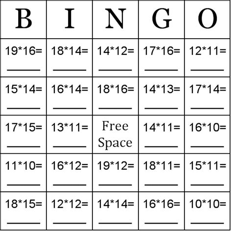 13 Best Images Of Math Bingo Worksheet Multiplication Bingo Game
