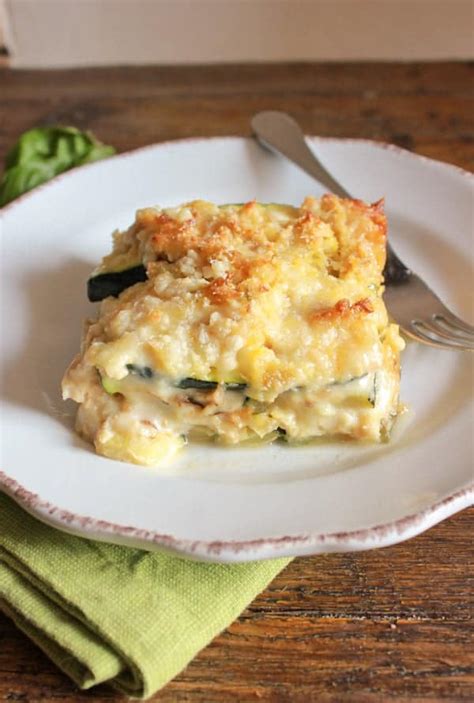 Popular toppings include a bread crumb mixture. Grilled Zucchini Double Cheese Tuna Bake