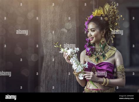 lanna dress thai traditional dress asian woman wearing typical traditional thai dress