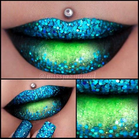 Mermaid Lips Green Lipstick Lip Art Lip Art Makeup