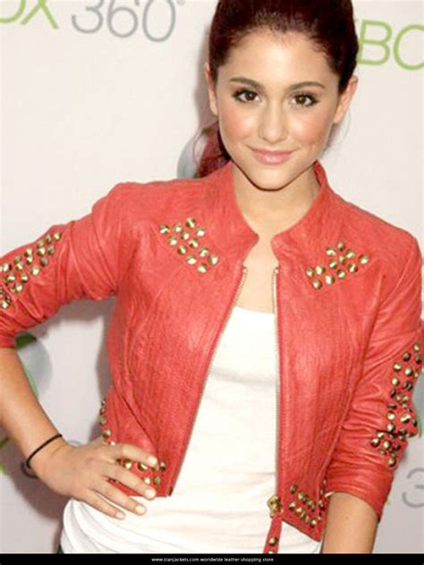 Ariana Grande Desire Leather Studded Jacket Stars Jackets