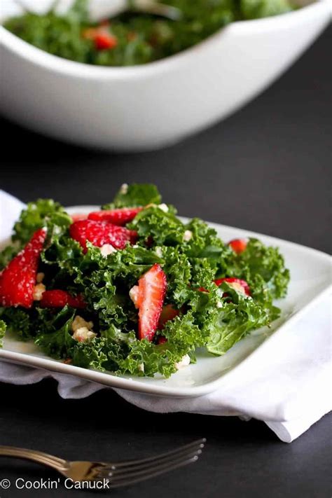 Strawberry And Kale Salad Recipe With Feta Cheese Cookin Canuck